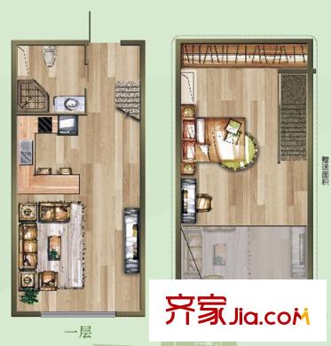 立德綠筑空間公寓戶型圖戶型圖 1室1廳1廚