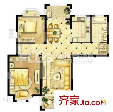 太湖之春戶型圖戶型圖 3室1廳1衛(wèi)1廚