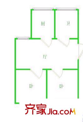 金苑新村戶型圖戶型圖 2室2廳1衛(wèi)1廚