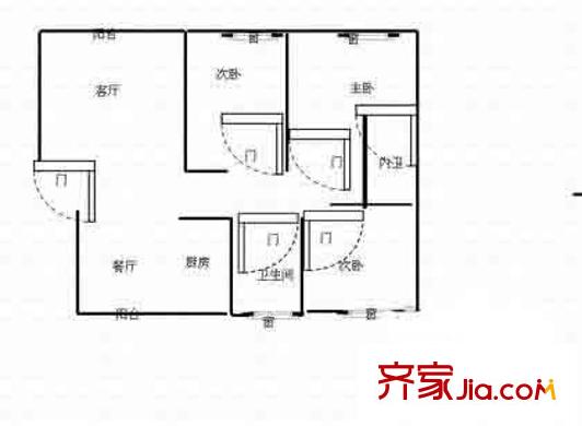 吳越祥庭戶型圖戶型圖 3室2廳2衛(wèi)1廚