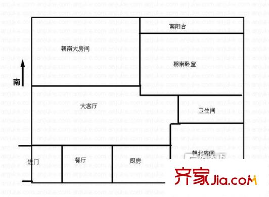 鱸鄉(xiāng)二村戶型圖戶型圖 3室2廳1衛(wèi)1廚