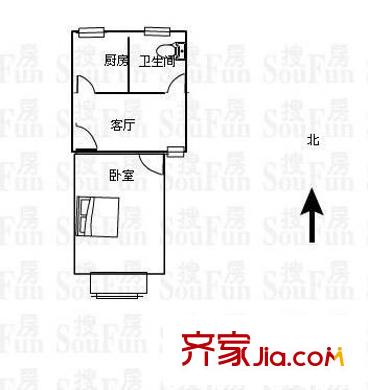 高浜三村戶型圖戶型圖 1室1廳1衛(wèi)1廚