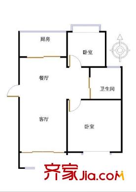 永誠國際廣場戶型圖戶型圖 2室2廳1衛(wèi)1廚
