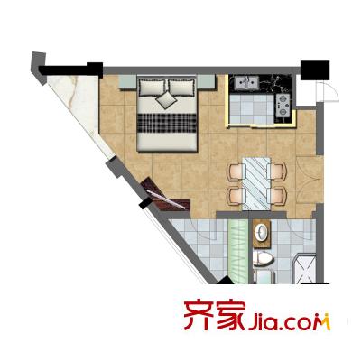 華夏五金機(jī)電城 1室 戶型圖