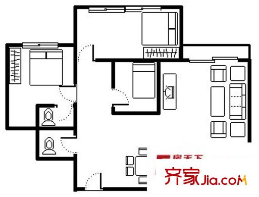 白蓮花園 4室 戶型圖