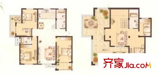 昆山 鑫達風和日麗 戶型圖 6室3廳3衛(wèi)