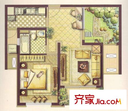 綠地21新城二期4#樓時(shí)尚格調(diào)（已售罄） 1室2廳1衛(wèi)1廚