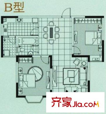 怡馨花園二期戶型圖戶型圖 2室2廳1衛(wèi)1廚