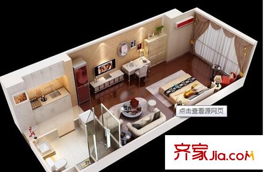 繁花中心公寓戶型圖戶型圖 1室1廳1衛(wèi)1廚