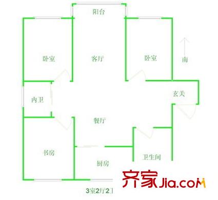 麗景苑 3室 戶型圖