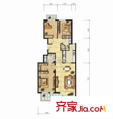 麗景苑 3室 戶型圖