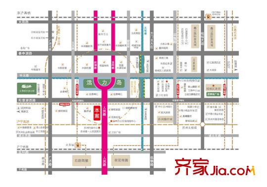 繁花中心公寓交通圖