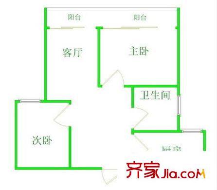 水香公寓 2室 戶型圖