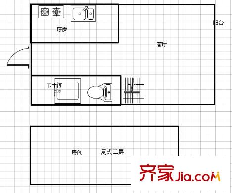 繁花中心公寓戶型圖1425094757812_000 1室1廳1衛(wèi)1廚