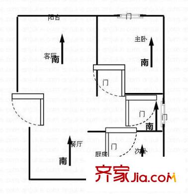 吳越尚院戶型圖戶型圖 2室2廳1衛(wèi)1廚