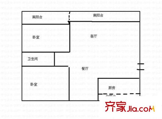 吳越尚院戶型圖戶型圖 2室2廳1衛(wèi)1廚
