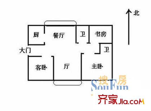 金湖閣三室兩廳兩衛(wèi)一廚