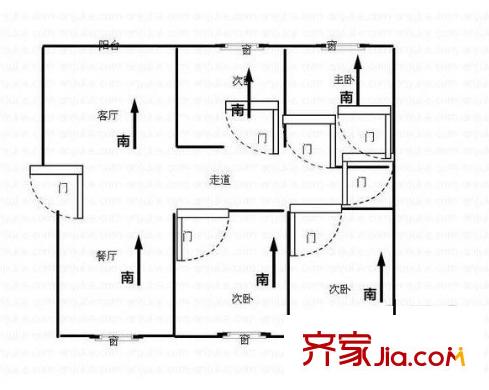 江城花園戶型圖戶型圖 4室2廳2衛(wèi)1廚