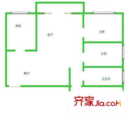 江城花園戶型圖戶型圖 2室2廳1衛(wèi)1廚