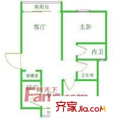 江城花園戶型圖戶型圖 2室2廳1衛(wèi)1廚