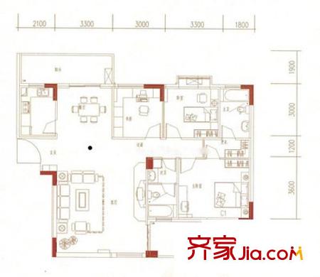 公交苑 4室 戶型圖
