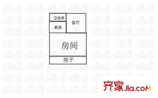 花卉小區(qū) 1室 戶型圖
