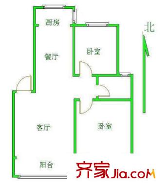 吳越尚院戶型圖戶型圖 2室2廳1衛(wèi)1廚