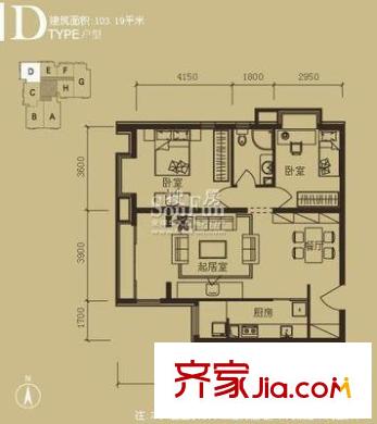 公交苑 4室 戶型圖