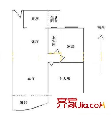 映月花園戶型圖戶型圖 2室2廳1衛(wèi)1廚