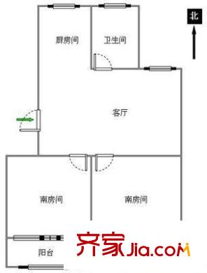 東吳新村 2室 戶型圖