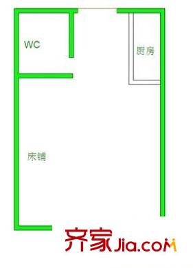 派客公寓 1室 戶型圖