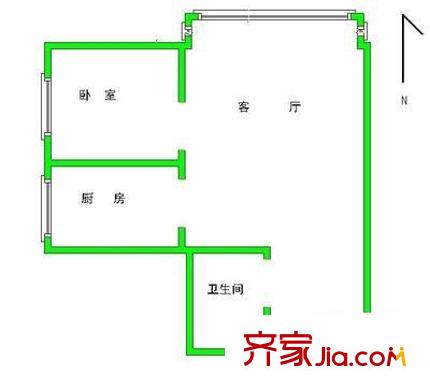 悠尚生活廣場 1室 戶型圖