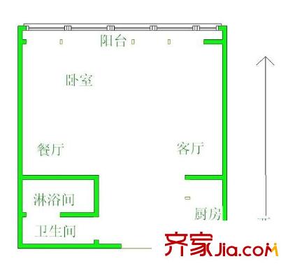 派客公寓 1室 戶型圖