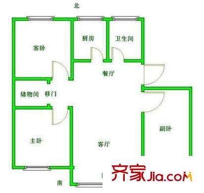 新鹿花苑 3室 戶型圖