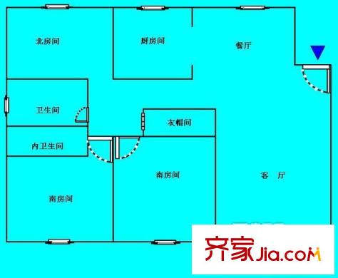 北城花園戶型圖戶型圖 3室2廳2衛(wèi)1廚
