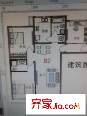 太湖帕堤歐戶型圖戶型圖 2室2廳1衛(wèi)1廚