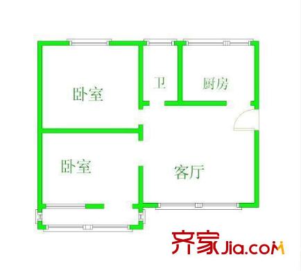 新鹿花苑戶型圖戶型圖 3室1廳1衛(wèi)1廚