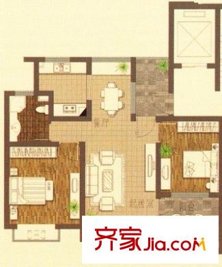 綠地21城D區(qū)樨桂園 2室 戶型圖