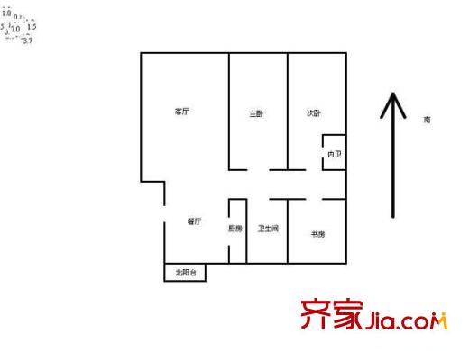 萬麗花園戶型圖戶型圖 3室2廳2衛(wèi)1廚
