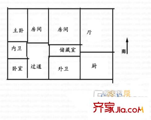 萬麗花園戶型圖戶型圖 4室1廳2衛(wèi)1廚