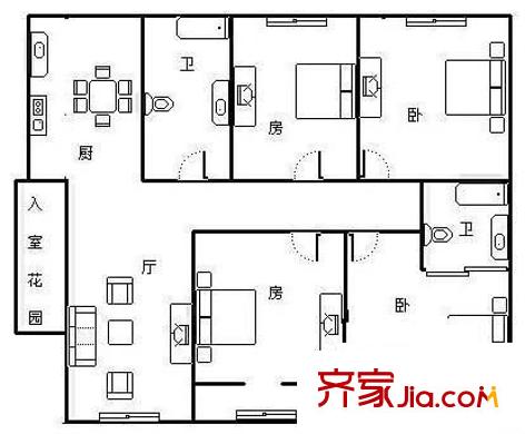 翠湖雅居戶型圖戶型圖 4室2廳2衛(wèi)1廚