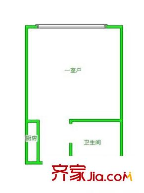 德誠(chéng)嘉元廣場(chǎng)公寓戶型圖戶型圖 1室1衛(wèi)1廚