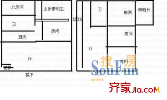 北城花園戶型圖戶型圖 5室3廳2衛(wèi)1廚