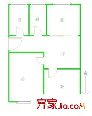 縹緲苑戶型圖戶型圖 3室1廳1衛(wèi)1廚