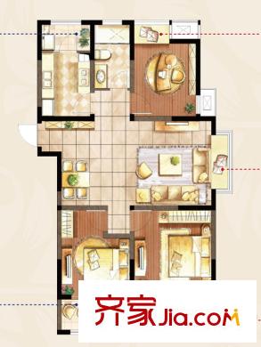 越湖家天下三期香舍戶型圖三期73#標(biāo)準(zhǔn)層G戶型 3室2廳1衛(wèi)1廚