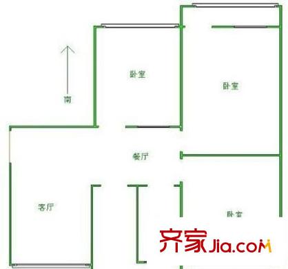 運河新村戶型圖戶型圖 3室1廳1衛(wèi)1廚