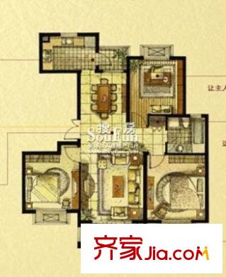 運(yùn)河新村戶型圖戶型圖 3室2廳1衛(wèi)1廚