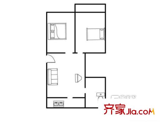 東苑新村戶型圖戶型圖 2室1廳1衛(wèi)1廚