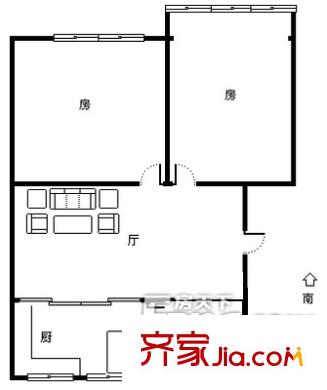 馨樂花園戶型圖戶型圖 2室1廳1衛(wèi)1廚