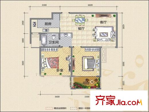 馨樂花園戶型圖戶型圖 2室2廳1衛(wèi)1廚